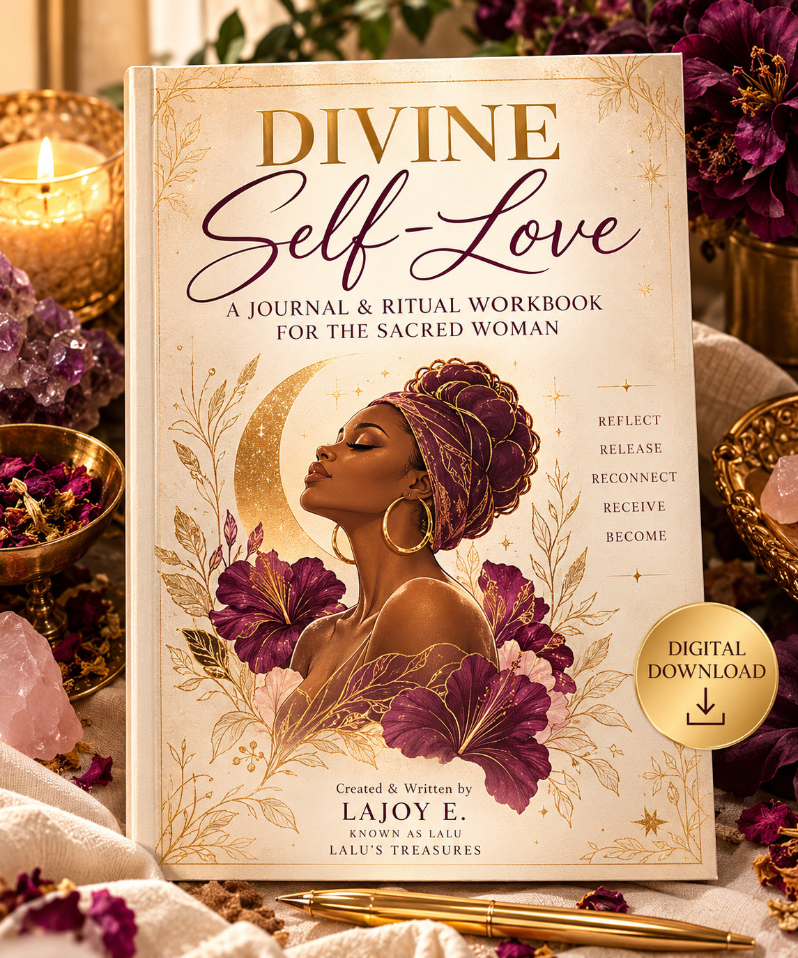 Divine Self Love Journal Prompts Workbook for The Sacred Woman