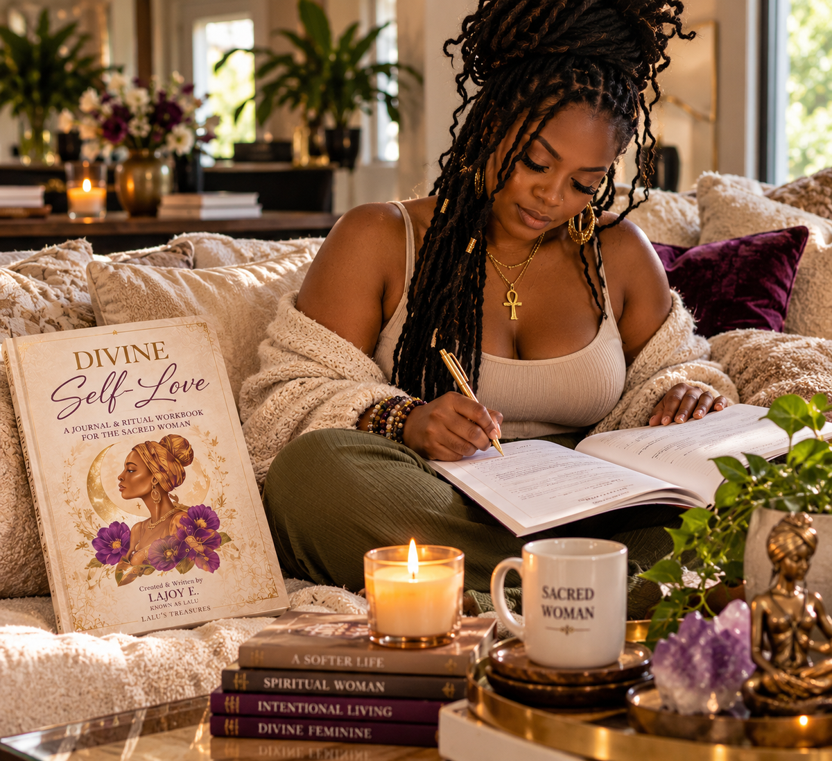 Divine Self Love Journal Prompts Workbook for The Sacred Woman