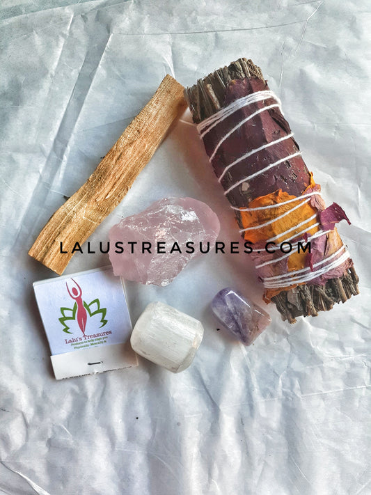 Sage+Palo Santo+Crystal Set