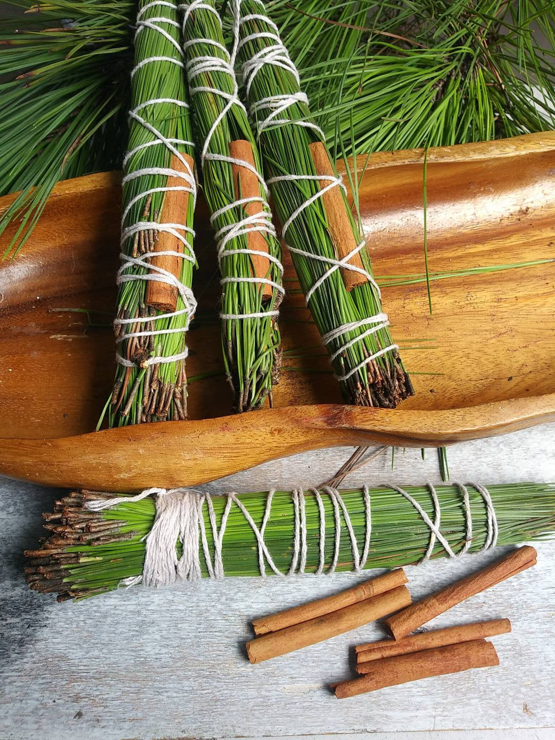 Pine + Cinnamon Smudge Sticks