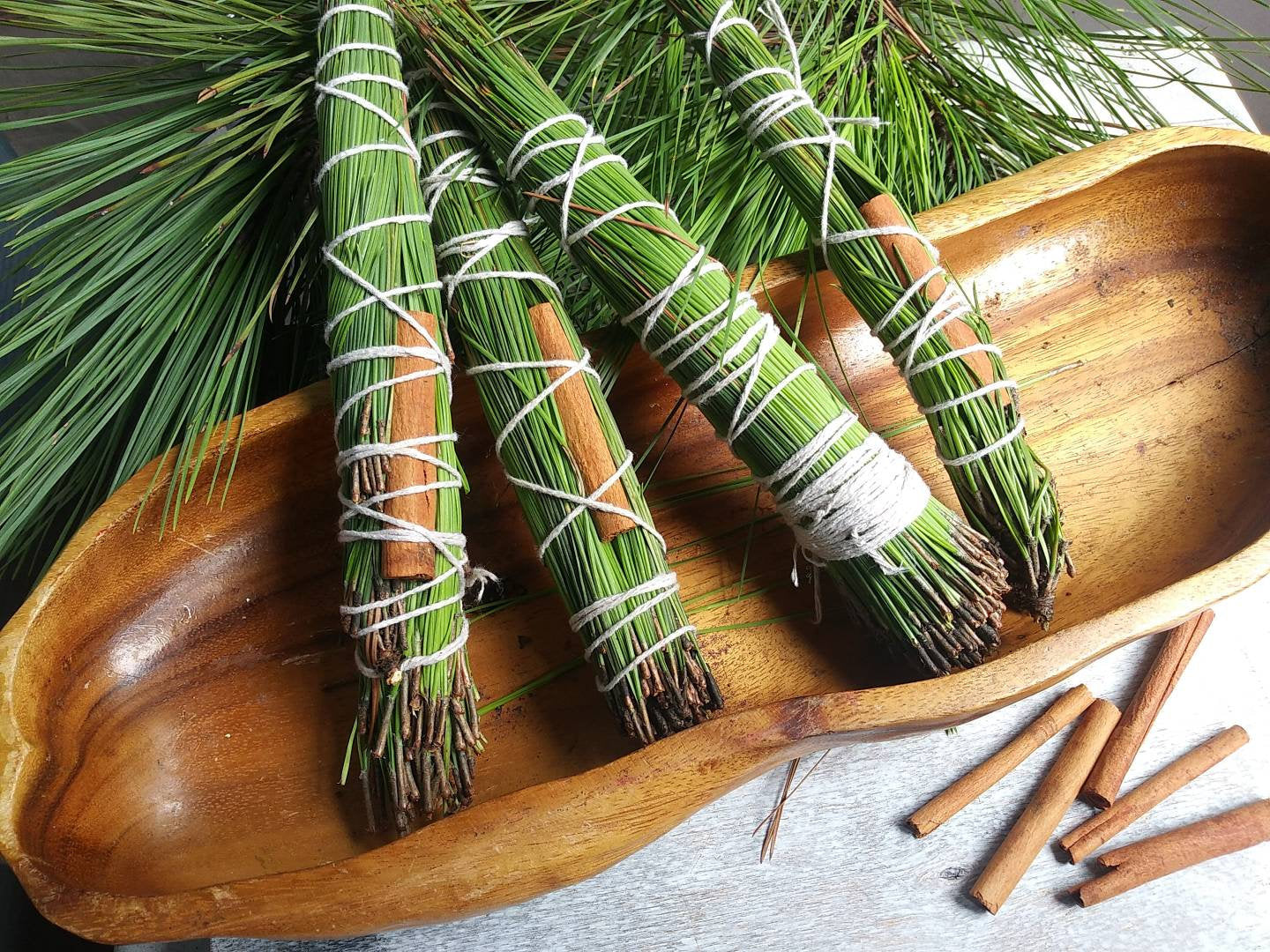 Pine + Cinnamon Smudge Sticks