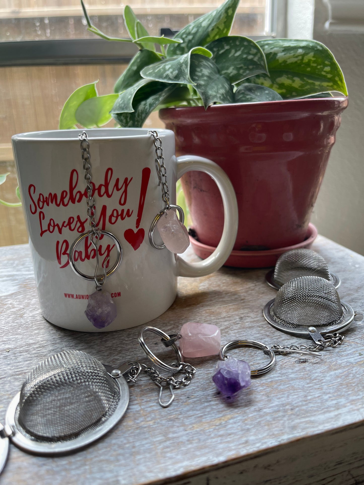 Amethyst Tea Infuser/ Rose Quartz Tea Infuser